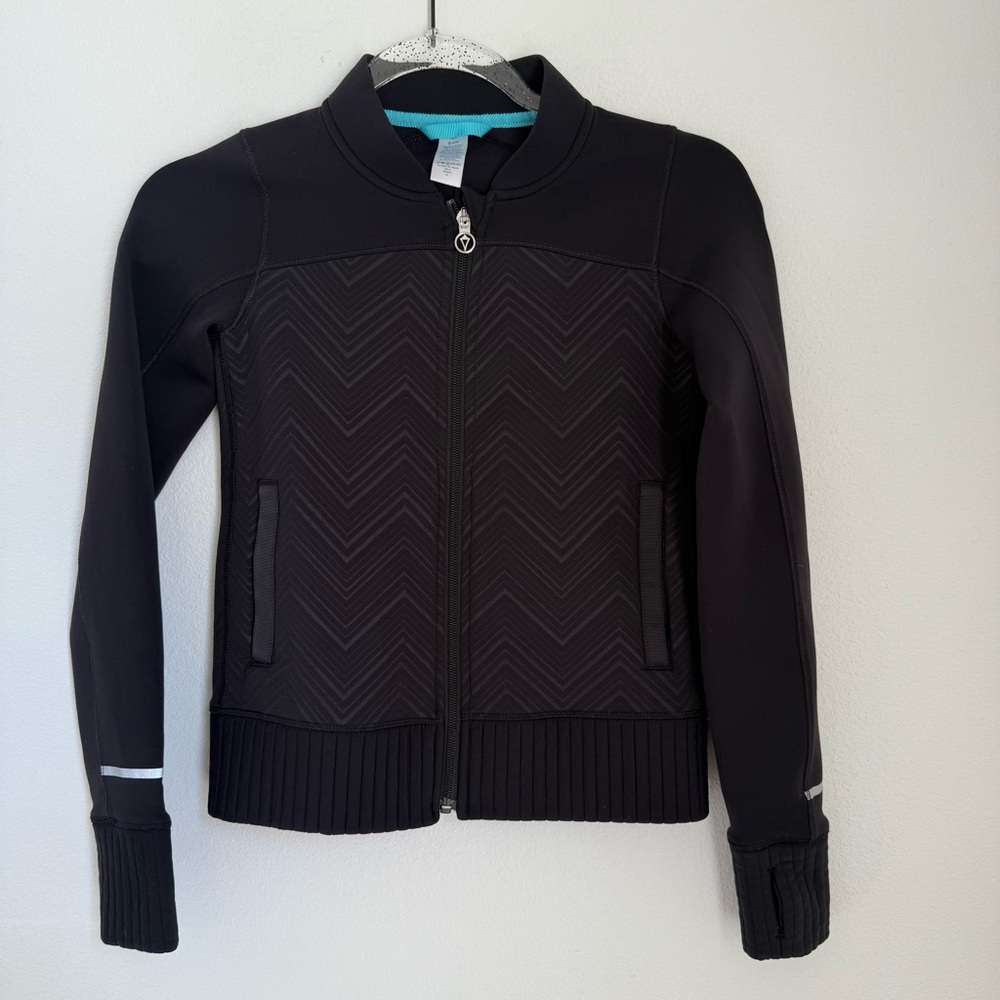 Ivivva by Lululemon Black Black Full Zip Jacket Girls Size 8